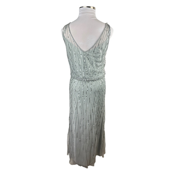 JKARA Beaded Sequin Mesh Evening Dress Plus Size 16 Mother Of Bride Formal NWT - Picture 8 of 16